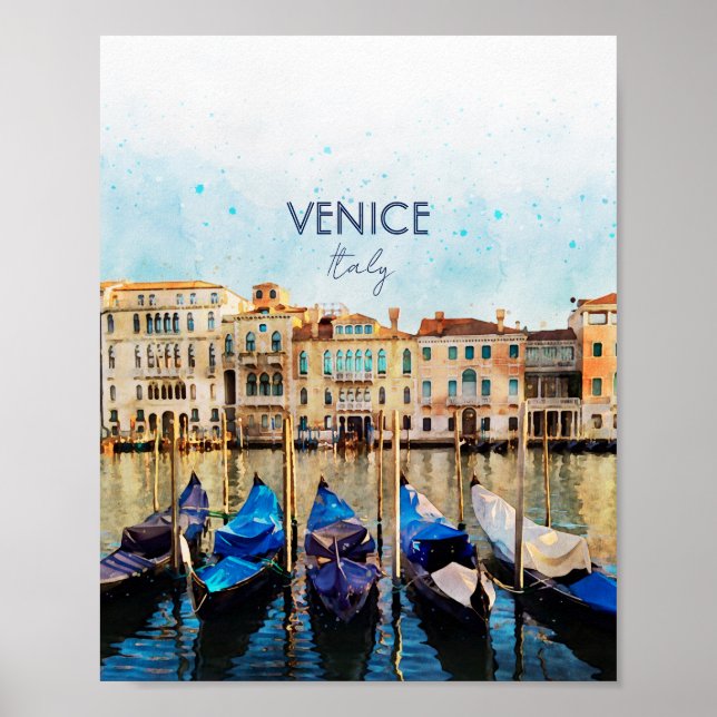 Poster VENICE VENEZIA - Cor da água - Itália - Viagem sou (Frente)