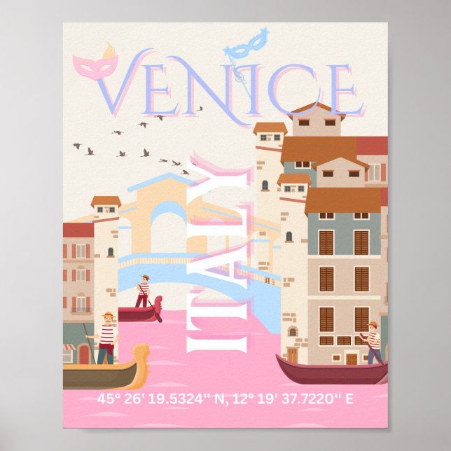 Poster Venice Viagem Art, Itália, Viagem Art (Frente)