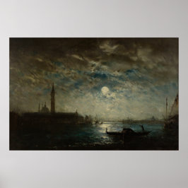 Poster Venise et le Campanile au Clair de Lune