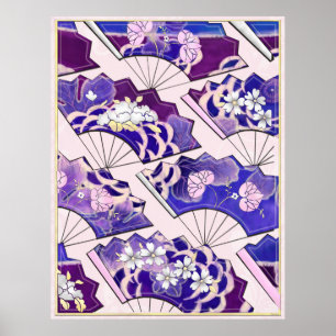 Poster Ventiladores Tradicionais Japoneses