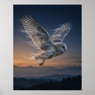 Poster Vento Coruja Crepúsculo Céu
