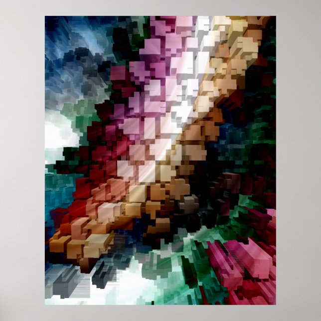 Poster Vento Escuro Cubo Centrado (Frente)