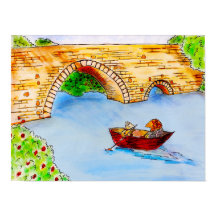 Vento na cena do barco Willows Rat e Mole