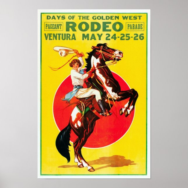 Poster Ventura Rodeo, 1933. Publicidade Vintage (Frente)