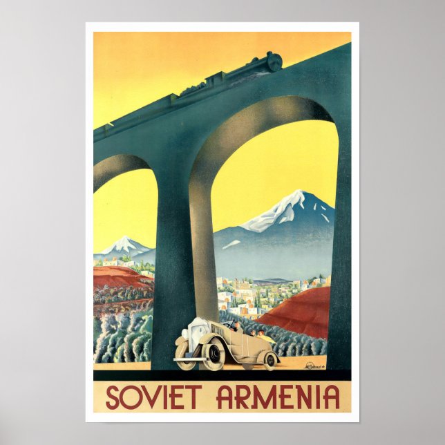 Poster Venture Art Deco Armênia - Viagem Turismo (Frente)