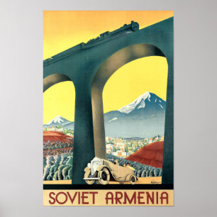 Poster Venture Art Deco Armênia - Viagem Turismo