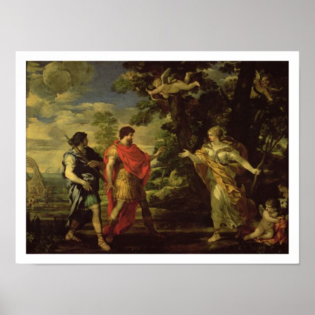 Pôster Vênus aparentando a Aeneas como Caçadora, c.1635 ( (Frente)
