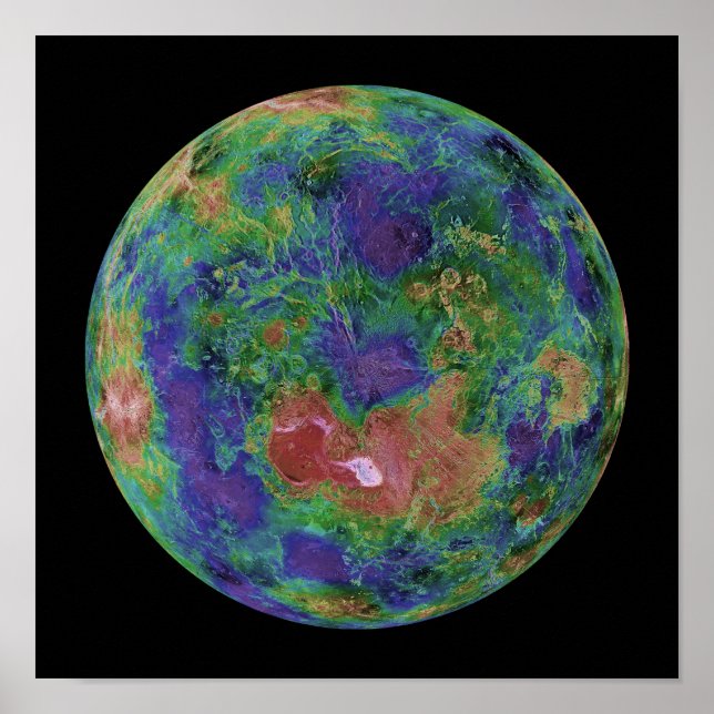 Poster Vênus centrado no Polo Norte (Frente)