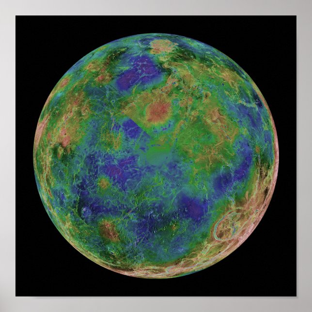 Pôster Vênus centrado no Polo Sul (Frente)