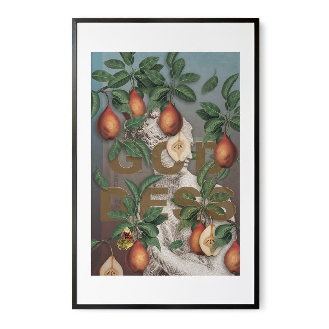 Poster Vênus de Deusa de Colagem da Ilustração Botânica (Criador carregado)