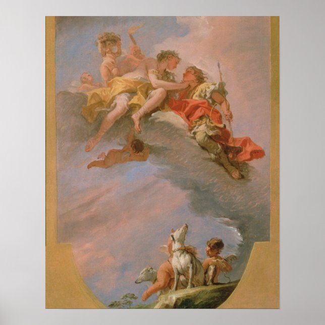 Pôster Vênus e Adonis (óleo na canvas) (Frente)