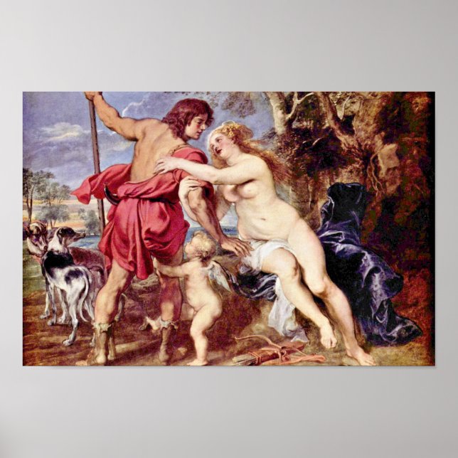 Poster Venus E Adonis Por Rubens Peter Paul (Frente)