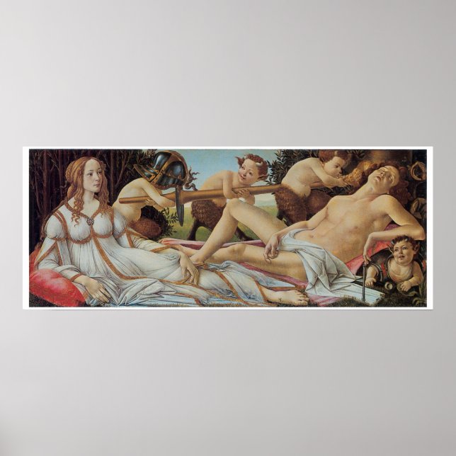 Pôster Vênus e Mars por Sandro Botticelli (Frente)
