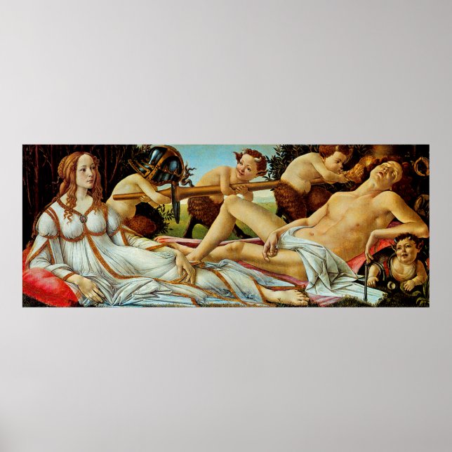 Poster Vênus e Marte de Bottichelli (Frente)