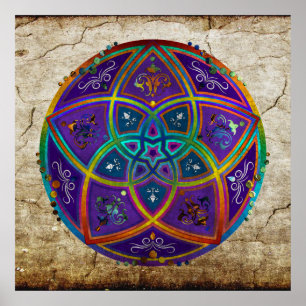 Poster Venus Flower of Love fineART Oriental Antique lila