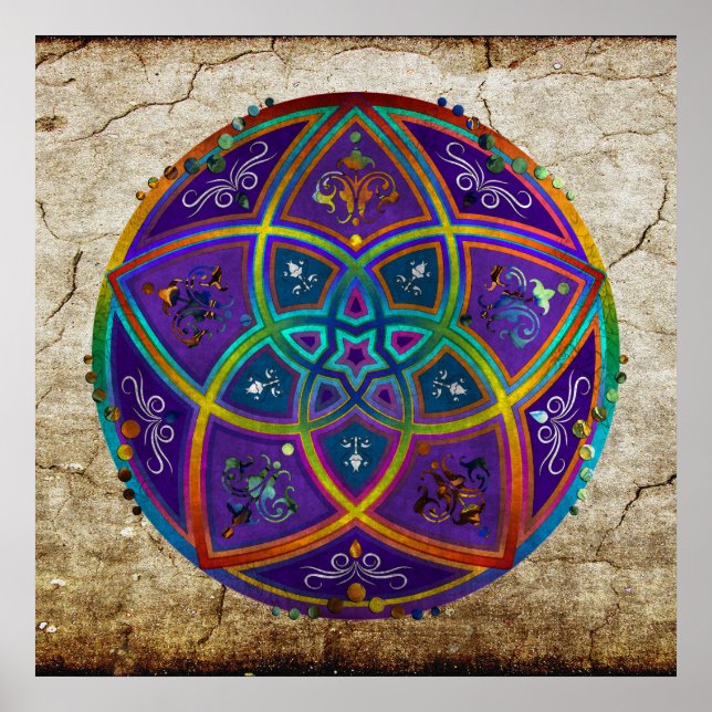 Poster Venus Flower of Love fineART Oriental Antique lila (Frente)