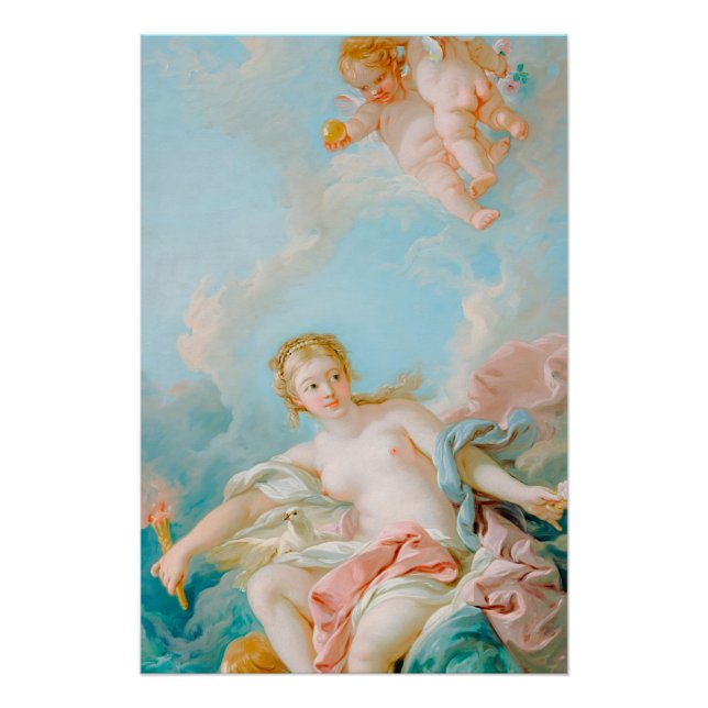 Pôster Vênus nas ondas de François Boucher (Frente)
