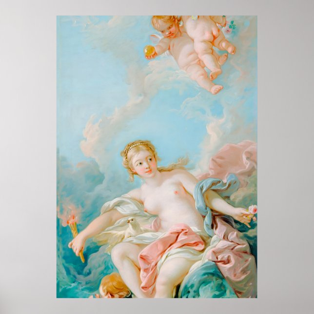 Poster Vênus nas ondas de François Boucher (Frente)