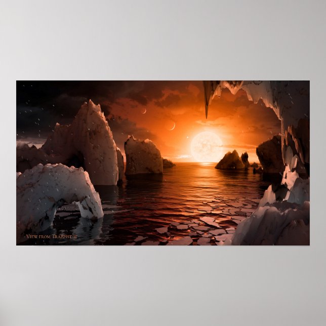 Poster Ver a partir de Trappist-1f Exoplanetário (Frente)