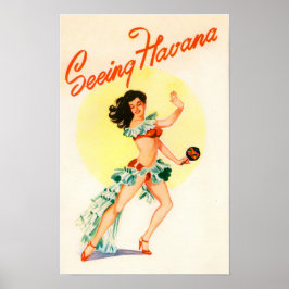 Poster Ver a viagens vintage de Havana