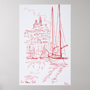 Pôster Ver Notre-Dame de la Garde  Porto Antigo, Marselha