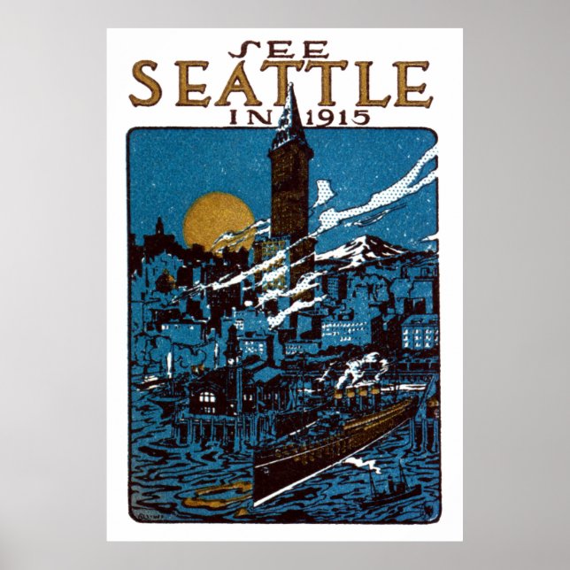 Poster Ver Seattle em 1915 (Frente)