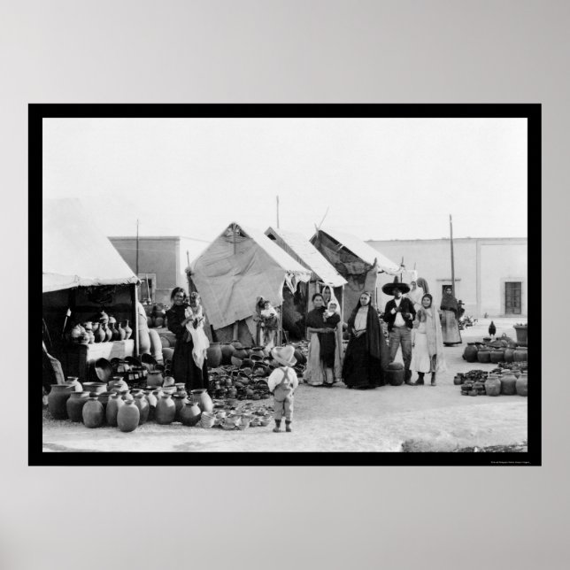 Pôster Veracruz, México - Mercado da Potéria 1903 (Frente)