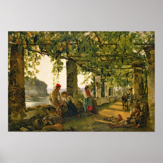 Pôster Verandah com videiras torcidas, 1828 (Frente)