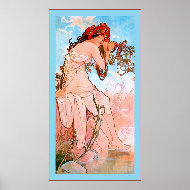 Pôster Verão ~ Alphonse Mucha (Frente)