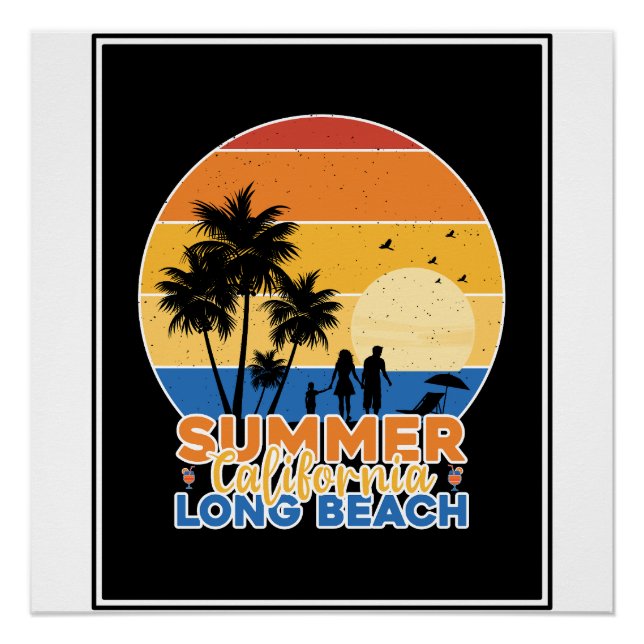 Pôster Verão Califórnia Long Beach-66594 (Frente)