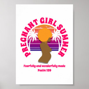 Poster VERÃO DE MENINA GRÁVIDA Texto Cristão Personalizad