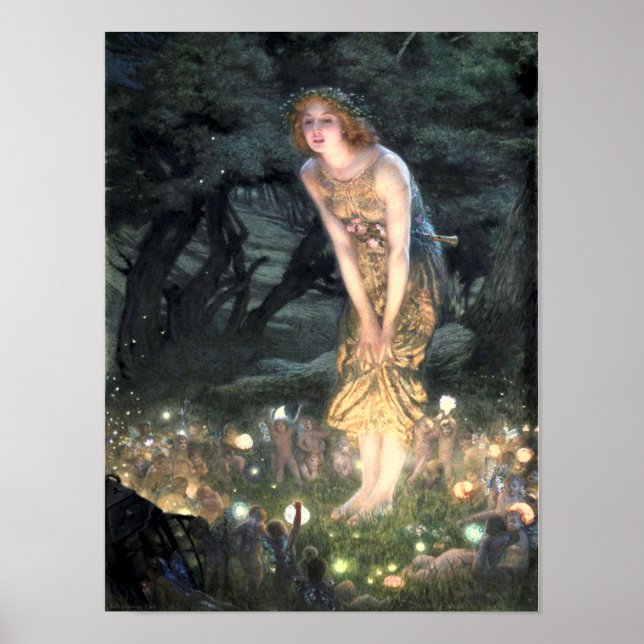 Poster Verão de Pré-Raphaelite Edward Robert Hughes (Frente)