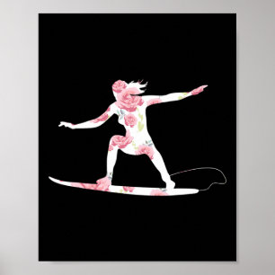 Poster Verão de Surf - Florais Legais Amante da Praia do
