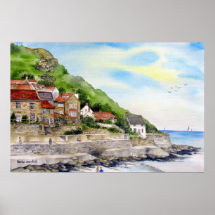 Poster Verão em Runswick Bay por Farida Greenfield