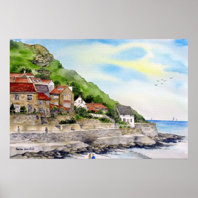 Poster Verão em Runswick Bay por Farida Greenfield (Frente)