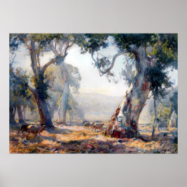 Poster Verão Hans Heysen 1909 Arte Australiana