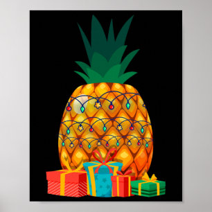 Poster Verão Havaiano Frutas Tropicais Abacaxi Natal