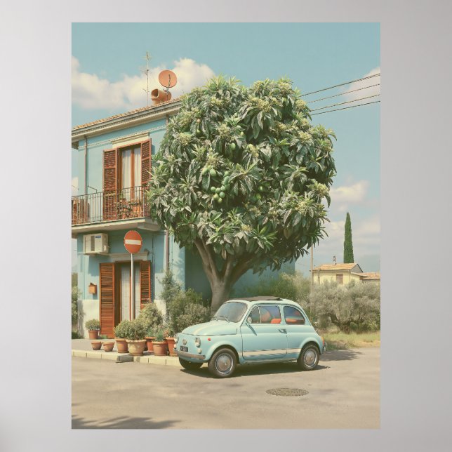 Poster Verão Italiano na Rua Antiga (Frente)