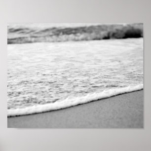 Pôster Verão na praia preto e branco