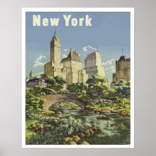 Poster Verão No Central Park Em Nova Iorque