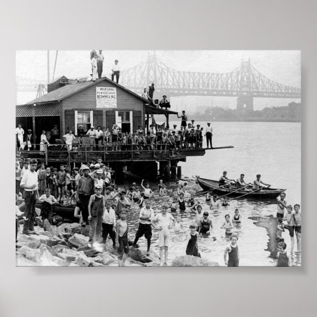 Pôster Verão no East River, 1921 Nova Iorque NY (Frente)