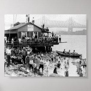 Pôster Verão no East River, New York 1921 NY