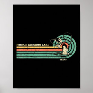 Poster Verão Retro Vintage Pesca Texas Possum Kingdom