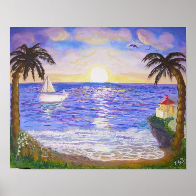 Pôster Verão tranquilo na praia (Frente)