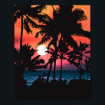 Poster Verão Tropical Cor de Rosa Laranja Palmeira Sunset<br><div class="desc">Este design tropical e legal é perfeito para os meses quentes de verão. Apresenta uma arte e um neon moderno, cor-de-rosa, laranja, e um pôr do sol neon roxo com silhuetas de palmeiras pretas com um sol brilhante. É lindo, lindo e pitoresco! ***NOTA DE DESIGN IMPORTANTE: Para qualquer solicitação de...</div>