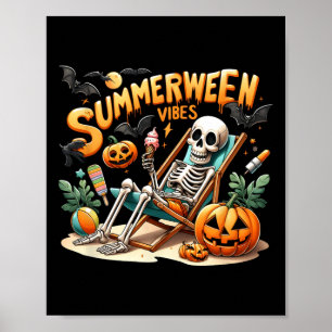 Poster Verão Vintage Summerween Sorvete Férias de Verão H