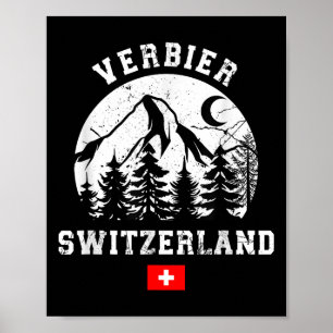 Poster Verbier Suiça Ski Resort Alps Esqui Alpino