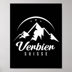 Poster Verbier Suiça Ski Resort Ski Snowboard