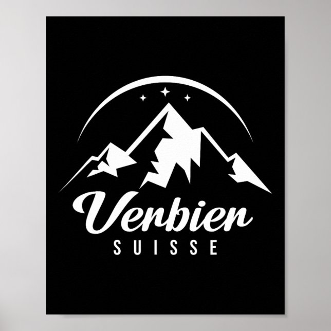 Poster Verbier Suiça Ski Resort Ski Snowboard (Frente)