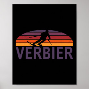 Poster Verbier Swiss Suiça Ski Resort Snowboard